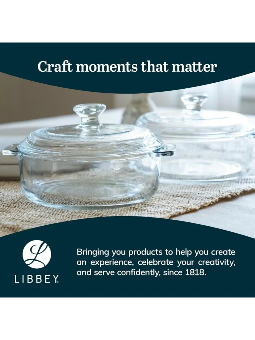 Elegant Glass Casserole Dishes with Lids - Versatile 2-Piece Baking Set for Oven